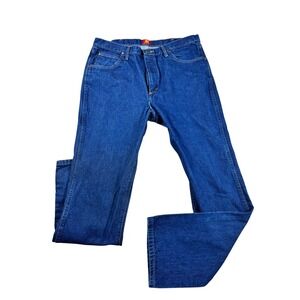 Wrangler 36MWZ Slim Fit Jeans Mens 38x34 Dark Wash Denim Western Pants Blue